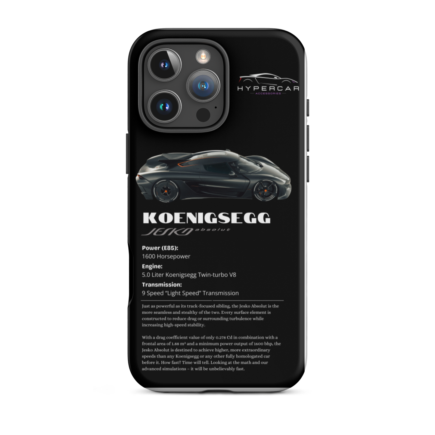 Koenigsegg Jesko Absolut - Midnight iPhone 16 Pro Max Case